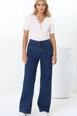 Jesse Jeans - High Waisted Wide Leg Jeans in Dark Denim><noscript><img width=
