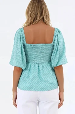 Jones Top - On or Off Shoulder Pull Over Top in Airin Print><noscript><img width=