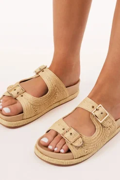 Juliet Sandals - Platform Slide in Natural Raffia><noscript><img width=