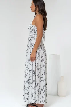 Laurita Maxi Dress - Adjustable Strap Elasticated Bodice Sun Dress in Samson Print><noscript><img width=
