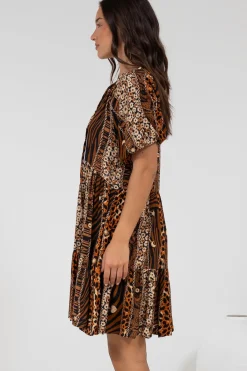 Lia Mini Dress - Balloon Sleeve Smock Dress in Riley Print><noscript><img width=