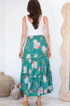 Louise Maxi Skirt/Midi Dress - Shirred Waistband Tiered Skirt or Dress in Floral Print><noscript><img width=
