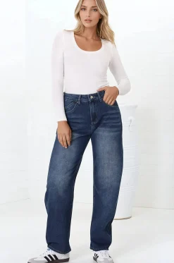 Luca Jeans - Whiskers Relaxed Barrel Jean in Dark Denim><noscript><img width=