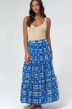 Maggie Maxi Skirt - Elasticated High Waist Skirt in Talia Print><noscript><img width=