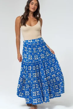 Maggie Maxi Skirt - Elasticated High Waist Skirt in Talia Print><noscript><img width=