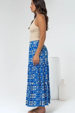 Maggie Maxi Skirt - Elasticated High Waist Skirt in Talia Print><noscript><img width=