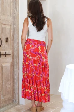 Maggie Maxi Skirt - Elasticated High Waist Skirt in Comino Print><noscript><img width=