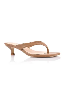 Martha Kitten Heels - Dark Caramel Tan>Verali