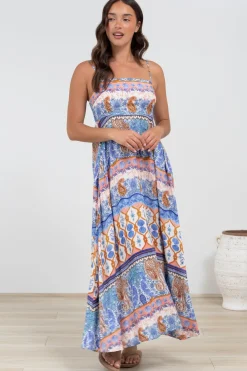 Mattina Maxi Dress: Spaghetti Strap Sun Dress in Belly Print><noscript><img width=