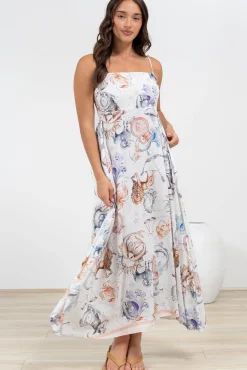 Mattina Maxi Dress: Spaghetti Strap Sun Dress in Zodiac Print><noscript><img width=