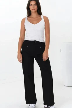 Medusa Jeans - High Waisted Wide Leg Jeans in Black><noscript><img width=