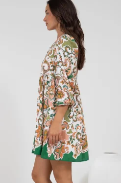 Nora Mini Dress - Long Sleeve Baby Doll Dress in Marcia Print><noscript><img width=
