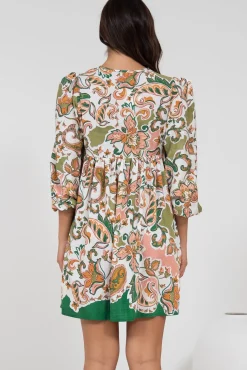 Nora Mini Dress - Long Sleeve Baby Doll Dress in Marcia Print><noscript><img width=