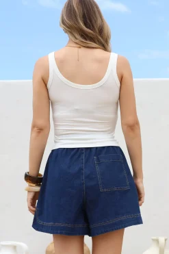 Phaedra Singlet Top - Ribbed Scooped Neck Singlet in White><noscript><img width=