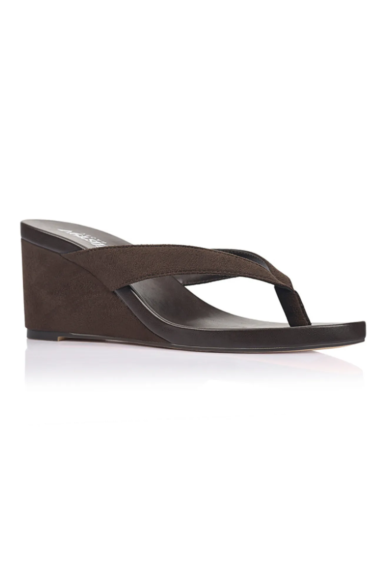 Polly Thong Wedges - Chocolate Brown Micro>Verali