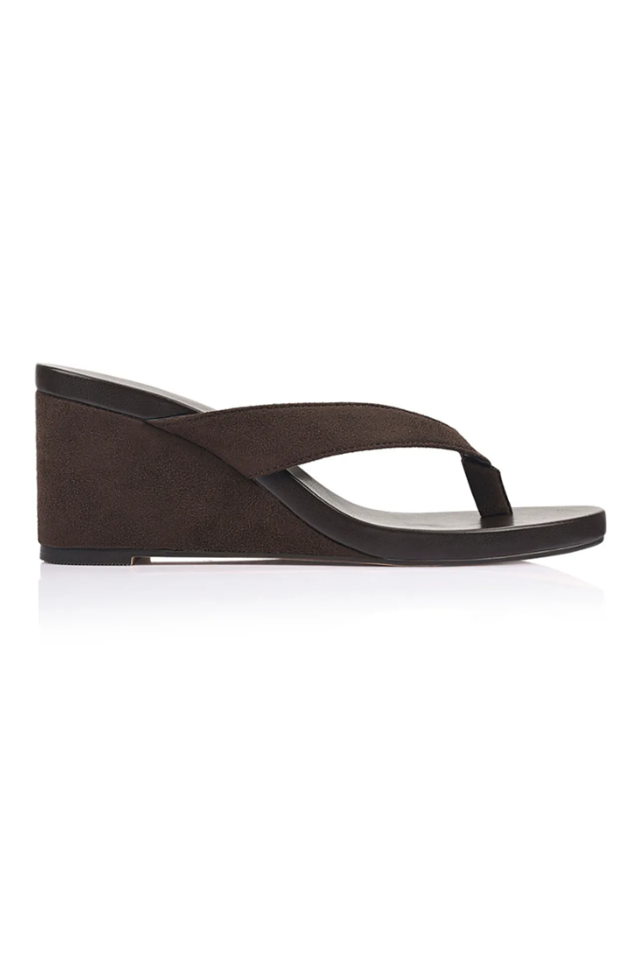 Polly Thong Wedges - Chocolate Brown Micro>Verali