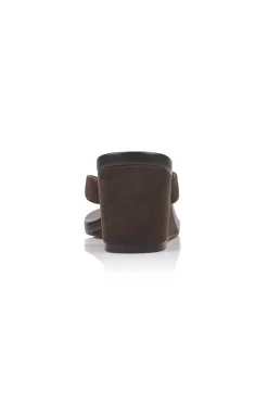 Polly Thong Wedges - Chocolate Brown Micro><noscript><img width=