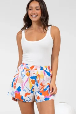 Remira Shorts - High Waisted Short with Elasticated Waistband in Isadora Print><noscript><img width=
