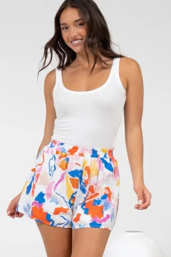Remira Shorts - High Waisted Short with Elasticated Waistband in Isadora Print><noscript><img width=