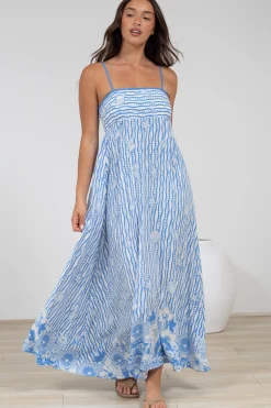 Rosa Maxi Dress - Sun Dress with Shirred Back in Ailsa Print><noscript><img width=