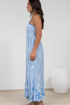 Rosa Maxi Dress - Sun Dress with Shirred Back in Ailsa Print><noscript><img width=