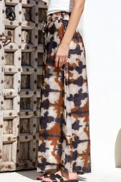 Rueben Pants - High Waisted Lined Wide Leg Pants with Pockets in Otis Print><noscript><img width=