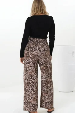 Sebastian Pants - High Waisted Straight Leg Pants in Leopard Print><noscript><img width=
