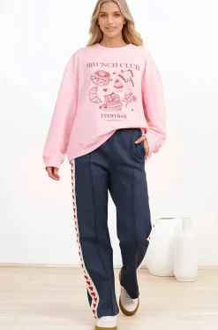 Shanty Pants - High Waisted Straight Leg Pants with Heart Side Strip in Blue><noscript><img width=