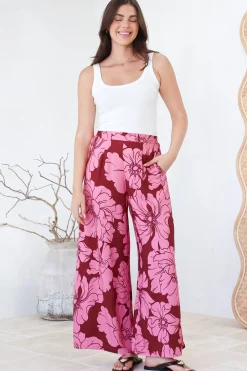 Silvie Pants - High Waist Wide Leg Pants in Full Bloom Print><noscript><img width=