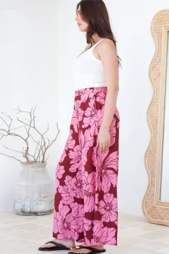 Silvie Pants - High Waist Wide Leg Pants in Full Bloom Print><noscript><img width=