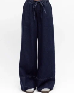 Stella Jeans - Elasticated Waist Wide Leg Jeans in Dark Denim>Salty Crush Outlet