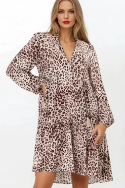 Taylor Mini Dress - Mandarin Collar Balloon Sleeve Smock Dress in Tatum Print><noscript><img width=