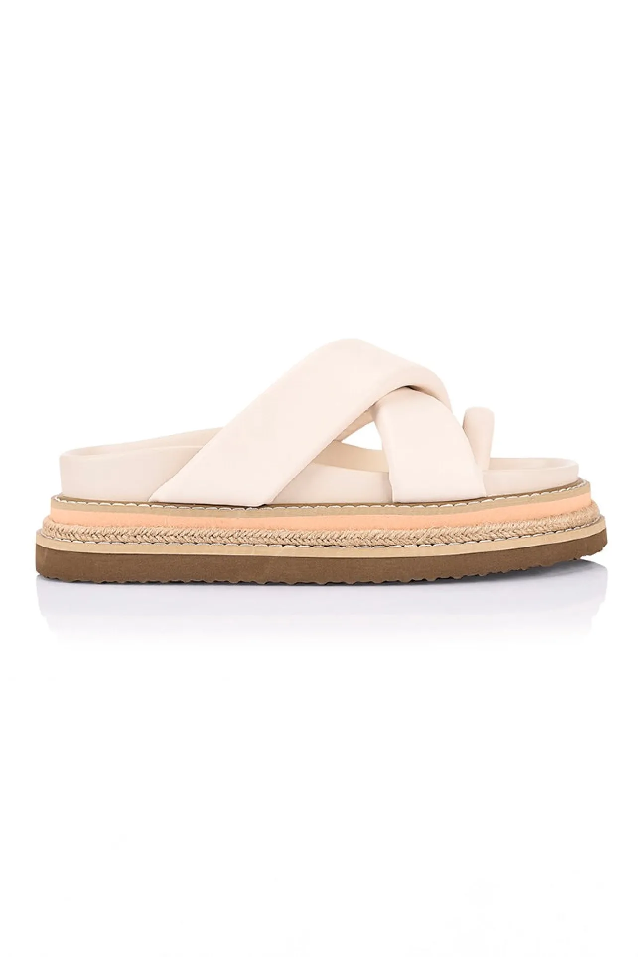 Thelma Flatform Slides - Bone White>Verali Discount