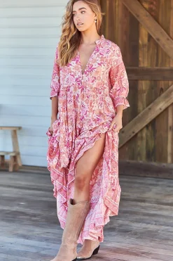 Tillie Maxi Dress - Relaxed Style with V Neckline Dress in Leena Print><noscript><img width=