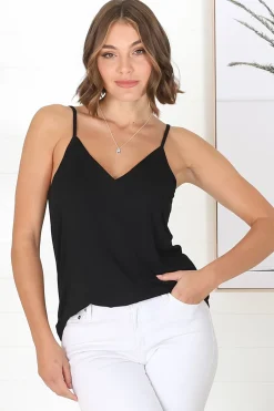 Venus Cami - Long V Neck Adjustable Strap Cami in Black><noscript><img width=