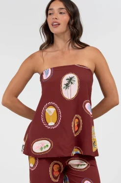 Yonder Top - Strapless or Spahetti Strap Open Back Top in Tamrin Print><noscript><img width=