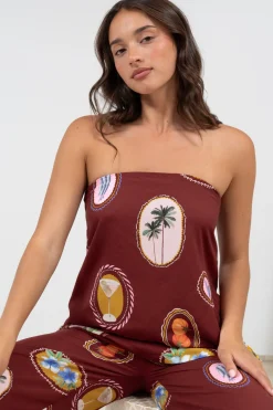 Yonder Top - Strapless or Spahetti Strap Open Back Top in Tamrin Print><noscript><img width=