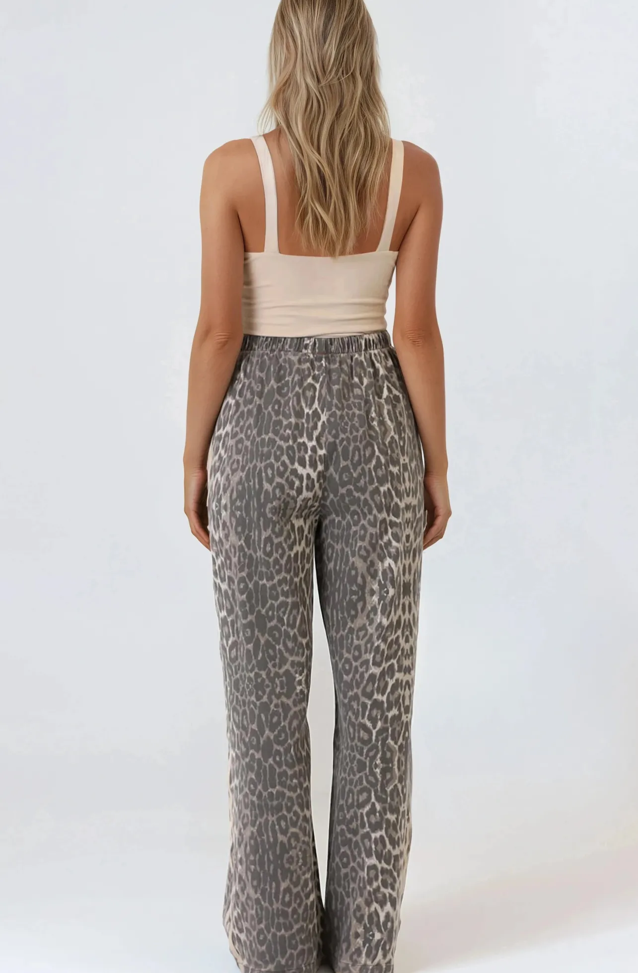 Zayne Pants - High Waisted Wide Leg Pants with Double Side Strip in Leopard Print>Salty Crush New