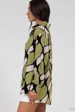 Zev Shirt - Oversized Button Down Shirt in Kennedy Print><noscript><img width=