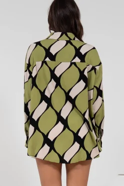 Zev Shirt - Oversized Button Down Shirt in Kennedy Print><noscript><img width=