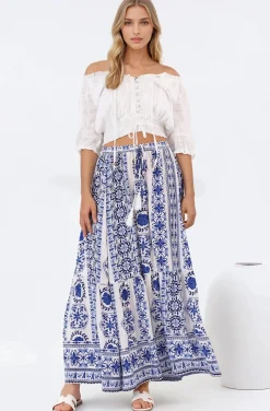 Zia Maxi Skirt - High Waisted Skirt with Front Splits in Kahula Print><noscript><img width=