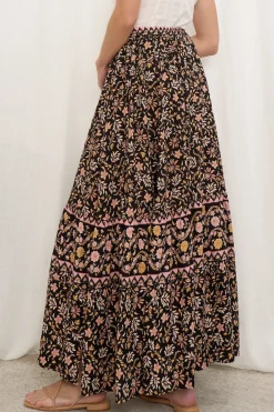 Zia Maxi Skirt - High Waisted Skirt with Front Splits in Amirah Print><noscript><img width=