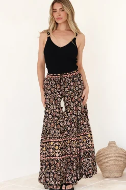 Zia Maxi Skirt - High Waisted Skirt with Front Splits in Amirah Print><noscript><img width=
