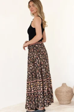 Zia Maxi Skirt - High Waisted Skirt with Front Splits in Amirah Print><noscript><img width=
