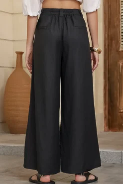 Zoe Pants - High Waisted Wide Leg Pants in Black><noscript><img width=